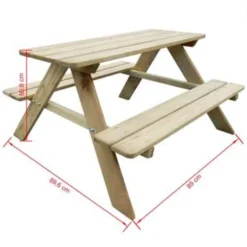 VidaXL Picknicktafel Voor Kinderen 89x89,6x50,8 Cm Grenenhout 9 VidaXL Picknicktafel Voor Kinderen 89x89,6x50,8 Cm Grenenhout -Zonnetuin Verkoopwinkel 148f93b8283b431e912580fafaa195a5