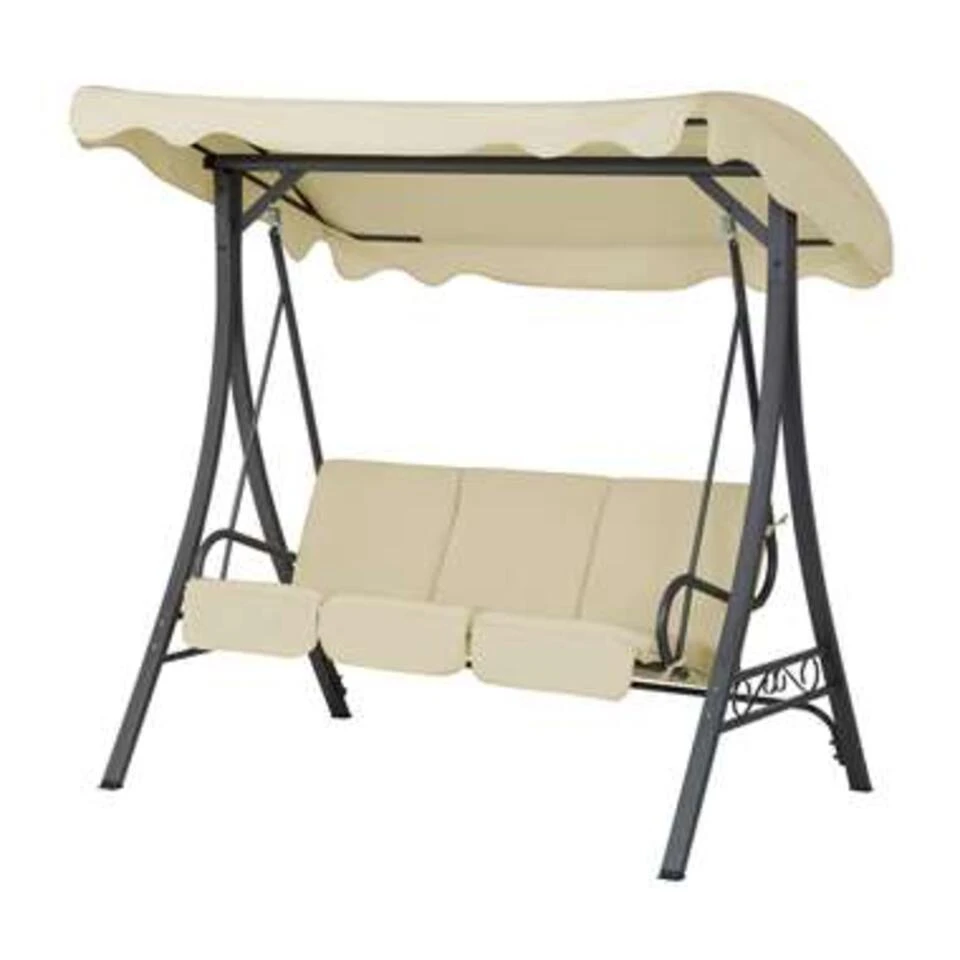 Beliani Schommelbank GARBO - Beige Polyester 3 Beliani Schommelbank GARBO - Beige Polyester