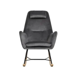 Beliani Schommelstoel ARRIE - Grijs Fluweel 9 Beliani Schommelstoel ARRIE - Grijs Fluweel -Zonnetuin Verkoopwinkel 1783630521 0103