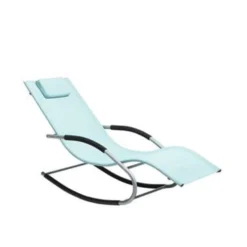 Beliani Tuinligstoel CARANO - Groen Staal, Textiel