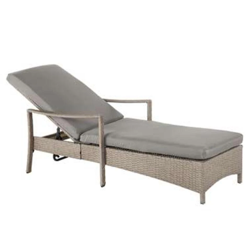 Beliani Tuinligstoel VASTO - Grijs Pe Rotan 5 Beliani Tuinligstoel VASTO - Grijs Pe Rotan - Afbeelding 3