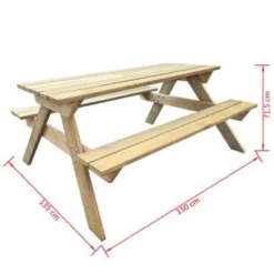 VidaXL Picknicktafel 150x135x71,5 Cm Hout 9 VidaXL Picknicktafel 150x135x71,5 Cm Hout -Zonnetuin Verkoopwinkel 2c37c92104244c8aac989c433e15666f