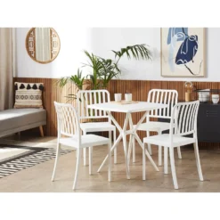 Beliani Tuintafelset SERSALE - Wit Smc (kunststof) -Zonnetuin Verkoopwinkel 3dd64b99a492435e9e85430f9b8979c7