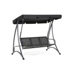 Beliani Schommelbank BOGART - Zwart Mesh -Zonnetuin Verkoopwinkel 48ce20f3c94f406f8ad242f1047a7ae6