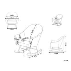 Beliani Schommelstoel OXIE - Grijs Fluweel -Zonnetuin Verkoopwinkel 4a5968871cb440dcb3a9f1d25773dbe5 1
