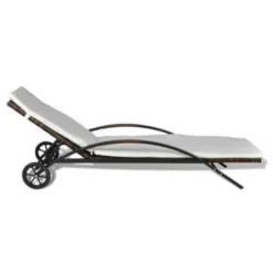 VidaXL Ligbed Met Kussen En Wieltjes Poly Rattan Bruin -Zonnetuin Verkoopwinkel 4b7509f341584b7ebf6d83e798618aff