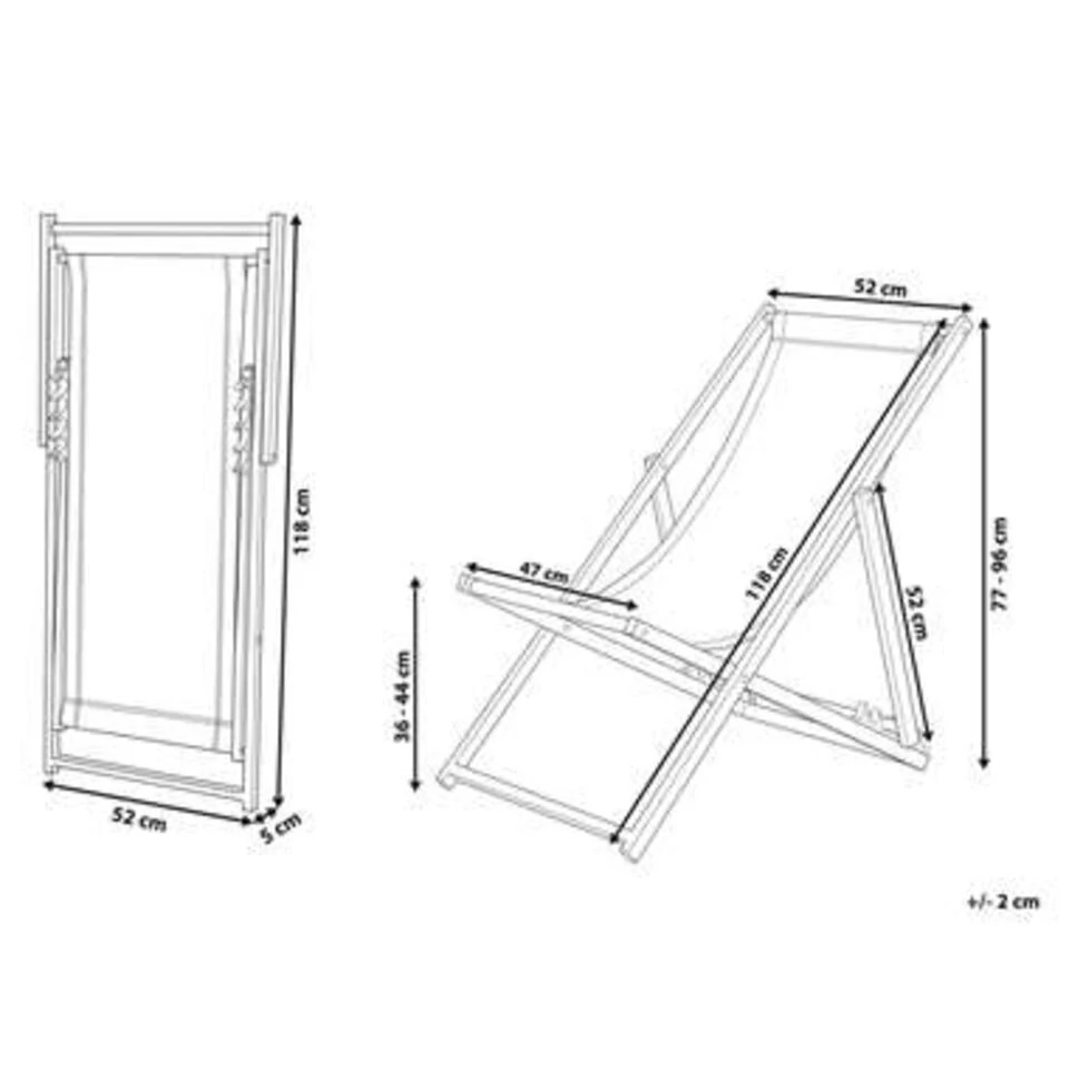 Beliani Tuinligstoel LOCRI - Grijs Polyester, Aluminium 4 Beliani Tuinligstoel LOCRI - Grijs Polyester, Aluminium - Afbeelding 2