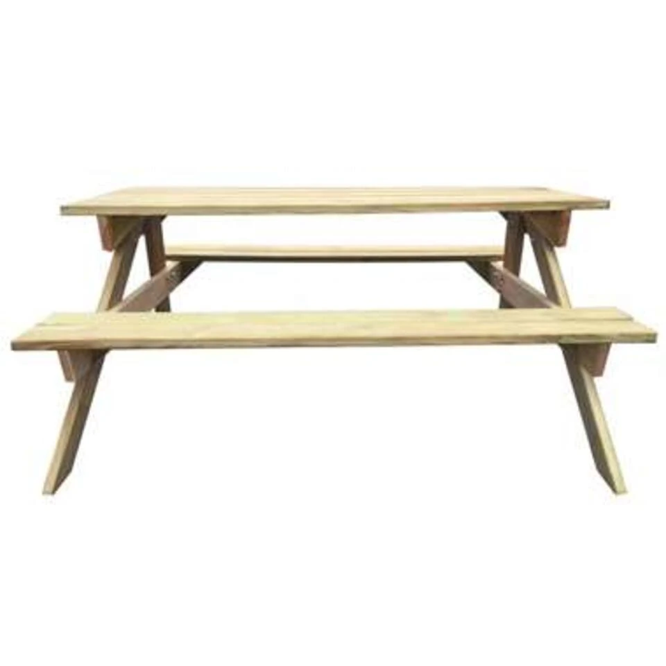 VidaXL Picknicktafel 150x135x71,5 Cm Hout 4 VidaXL Picknicktafel 150x135x71,5 Cm Hout - Afbeelding 2