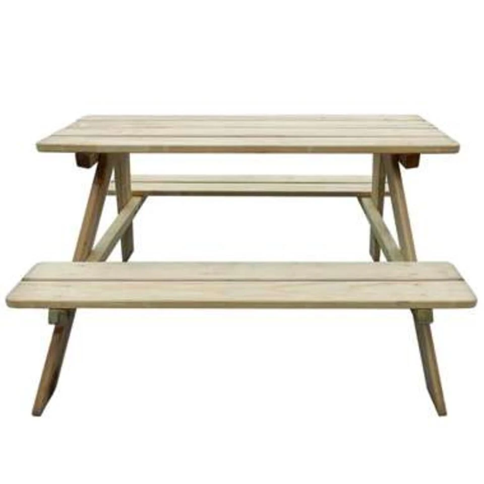 VidaXL Picknicktafel Voor Kinderen 89x89,6x50,8 Cm Grenenhout 4 VidaXL Picknicktafel Voor Kinderen 89x89,6x50,8 Cm Grenenhout - Afbeelding 2