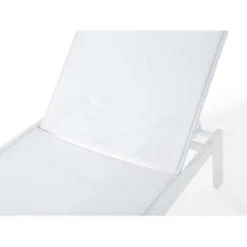 Beliani Tuinligstoel CATANIA - Wit Aluminium, Textiel -Zonnetuin Verkoopwinkel a7e76f6e5c544837bb41739a33d39049