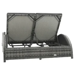 VidaXL Ligbed Tweepersoons Met Kussen Poly Rattan Antraciet -Zonnetuin Verkoopwinkel a915da77bc014f9899504c3a34faf1bc
