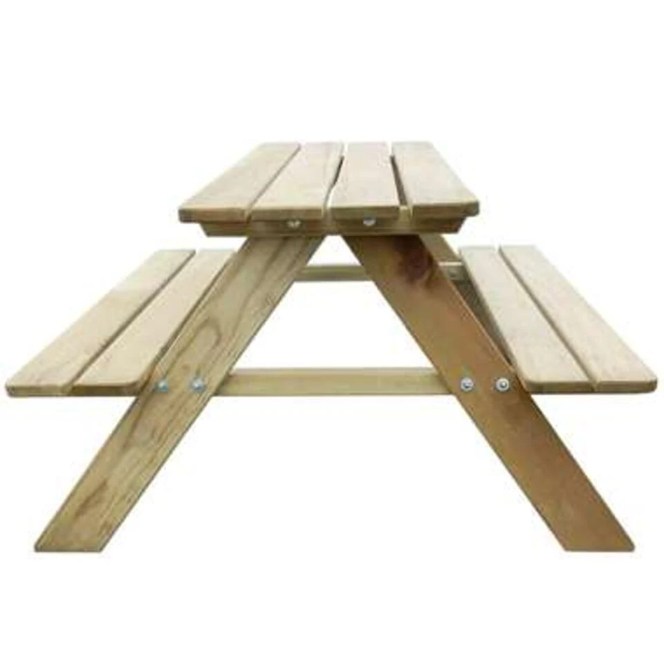 VidaXL Picknicktafel Voor Kinderen 89x89,6x50,8 Cm Grenenhout 5 VidaXL Picknicktafel Voor Kinderen 89x89,6x50,8 Cm Grenenhout - Afbeelding 3