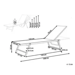 Beliani Tuinligstoel PORTOFINO - Wit Aluminium, Textiel 7 Beliani Tuinligstoel PORTOFINO - Wit Aluminium, Textiel -Zonnetuin Verkoopwinkel b194da5c1a0742429c47f01e388c08a5
