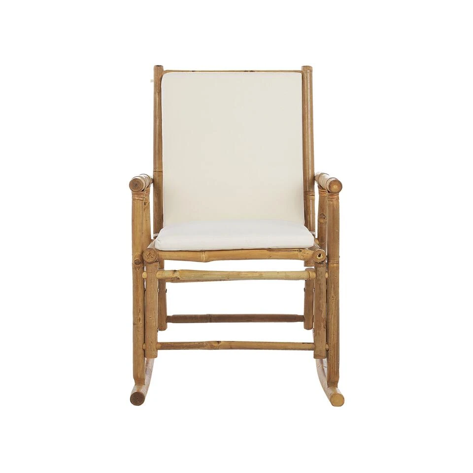 Beliani Schommelstoel FRIGOLE - Lichte Houtkleur Bamboehout 6 Beliani Schommelstoel FRIGOLE - Lichte Houtkleur Bamboehout - Afbeelding 4