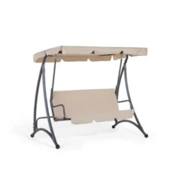 Beliani Schommelbank TEMPLE - Beige Polyester -Zonnetuin Verkoopwinkel d39e3e0c1b3544ec829ed013f0b4b6a5