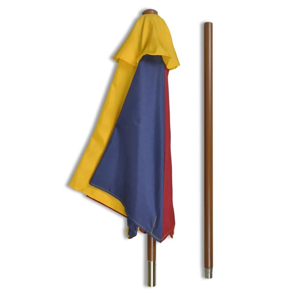 VidaXL Kinderpicknicktafel Met Banken En Parasol Hout Meerkleurig 5 VidaXL Kinderpicknicktafel Met Banken En Parasol Hout Meerkleurig - Afbeelding 3