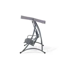 Beliani Schommelbank BOGART - Grijs Polyester -Zonnetuin Verkoopwinkel ede776bafefc4a2180f78beb78708aa6